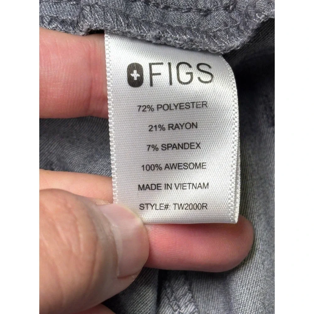 FIGS High Waisted Yola Skinny Scrub‎ Pants Large W34 L29 Gray Heathered tw2000r